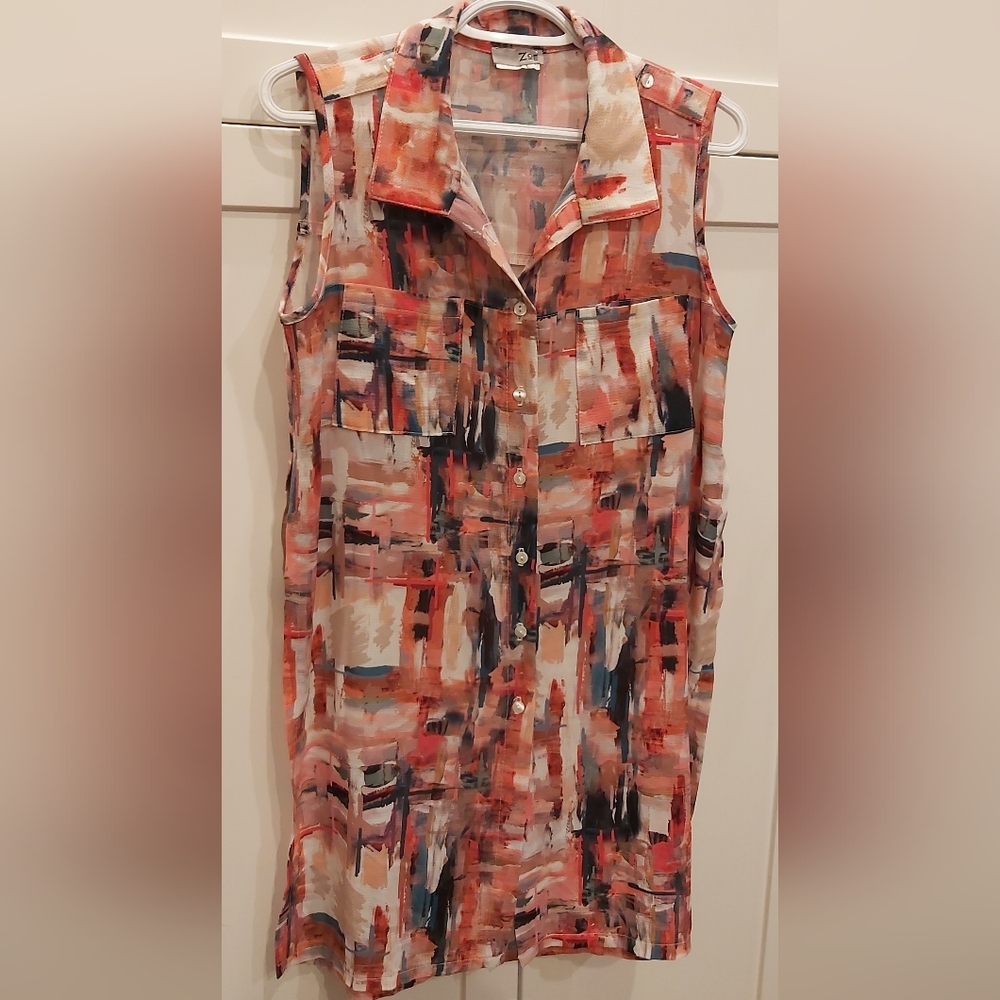 Zoe sleeveless long blouse